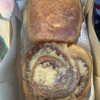 Chocolate bun/ icing cinnamon roll   at Odete Bakery in Porto