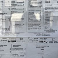 Some of the menu  at Odete Bakery in Porto