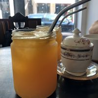 Fresh orange juice  at Odete Bakery in Porto