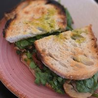 Mushroom toasted sandwich at Odete Bakery in Porto