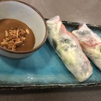 vegan summer rolls with bbq seitan (could be more bbq-y, but still very good!) at Maison de BaN in Frankfurt