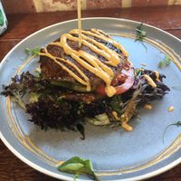 Vegan bunless black bean burger  at Square 44 in Surrey Downs