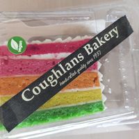 Rainbow cake at Coughlans Bakery - Woodcote in Wallington