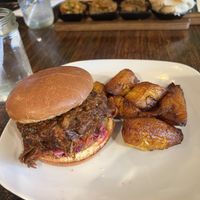 BBQ Jackfruit with Plantains   #Veganuary at Desmond's Island Soul Grill in Virginia Beach