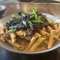 Rasta pasta, half/half  at Desmond's Island Soul Grill in Virginia Beach