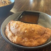 Lentil empanada   at Desmond's Island Soul Grill in Virginia Beach