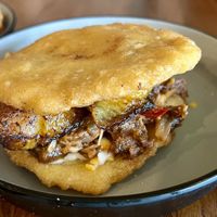 Arepa  at Desmond's Island Soul Grill in Virginia Beach