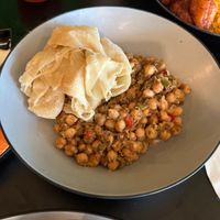 Chana and roti  at Desmond's Island Soul Grill in Virginia Beach