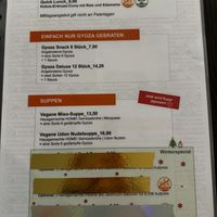 Speisekarte  at Homei Gyoza in Bonn