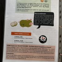 Speisekarte  at Homei Gyoza in Bonn