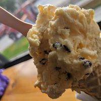 Passion fruit vegan ice cream at Aluen Patagonia in Puerto Natales