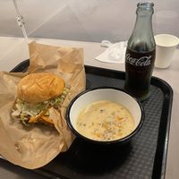 TFT and soup at Superiority Burger in Tokyo