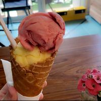 Mango and strawberry Vegan at Satimi in Koh Phangan