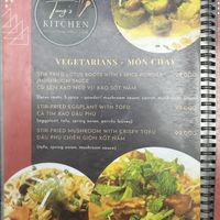 Veg menu 1   at Tung's Kitchen in Hanoi
