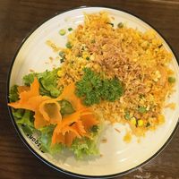 Vegetables with fried rice at Tung's Kitchen in Hanoi