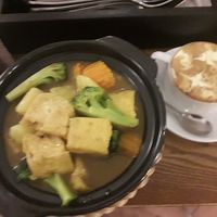 Tofu Curry and coconut coffee at Tung's Kitchen in Hanoi
