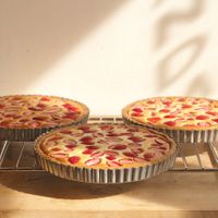 Organic strawberry tart  at Onibus Coffee in Tokyo