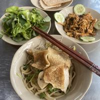 Small mushroom stir fry and Coa lau at Huong Tu Bi in Hoi An