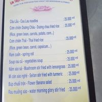 New menu incl. prices at Huong Tu Bi in Hoi An