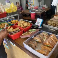Cashier desk with some more goodies like fried bananas or fried tofu  at Warung Jawa - Moro Seneng in Denpasar