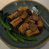 Braised bean curd sheet with morel and mushrooms  at Above & Beyond in Kowloon