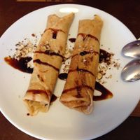 Blintzes at Aba Gil Organic Food in Tel Aviv