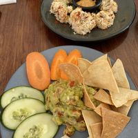 Guacamole & the roasted cauliflower in the back  at Le' Kaat in Valladolid