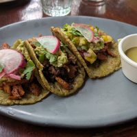 Trio of tacos at Le' Kaat in Valladolid