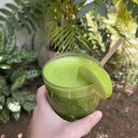 Green juice in the garden  at Le' Kaat in Valladolid