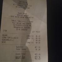 Our bill for 2 at Don Patron in Williamsport