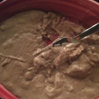 Refried beans, sorry about my fork in there at Don Patron in Williamsport