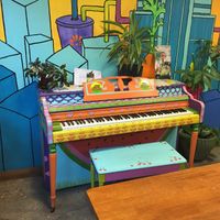 Funky inside decor. at JuiceLand - Frost Tower in Austin