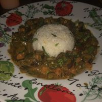 Caribbean curry  at Hacienda BLU Beach Lounge & Grill in Liberia