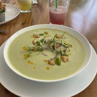 Avocado gazpacho!!!!  at Hacienda BLU Beach Lounge & Grill in Liberia