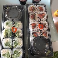 Avacado and hummus cucumber sushi at Moshi in Dubai