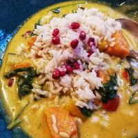 Vegan Sweet Potato Curry at Vegistube @ Hotel Pollux in Zermatt