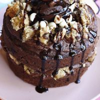 Vegan chocolate cake layer ganache at GreenBites in Fort Myers