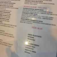 The vegan options on the menu at Des Ambassades in New York City
