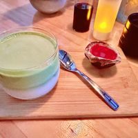 Soy Strawberry Matcha Lattee  at Shinmachi in Newtown