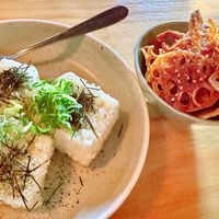 Vegan Agedashi Tofu & Lotus Chips  at Shinmachi in Newtown