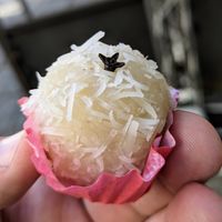 Probably the best beijinho de coco I've ever had, vegan or otherwise. From Vegan Dita at the market. at Feira Vegana Salvador in Salvador