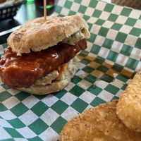 Buffalo Chicken Sandwich with hash browns    at The Fix in Kansas City