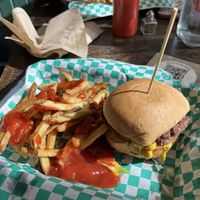 Double burger (listed as the double cheeseburger, just with no cheese added)  at The Fix in Kansas City