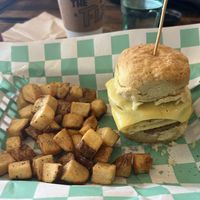 Sausage biscuit with egg . Delicious!  at The Fix in Kansas City