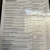 Breakfast menu  at Adam's Mountain Cafe in Manitou Springs