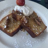 The vegan French Toast with coconut cream 👍  at Adam's Mountain Cafe in Manitou Springs