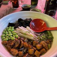 Tofu and mushroom noodle soup  at Bowls Noodle Bar in Oranjestad