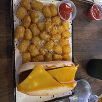 Meatball sub with tater tots  at The Annex Crafthouse in Houston
