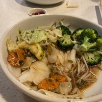 Spice Garlic Rice Noodles  at Salaya Plant-Based Kitchen in Los Angeles