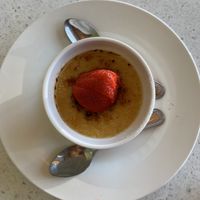 Just Eggs Crème Brûlée   at Salaya Plant-Based Kitchen in Los Angeles